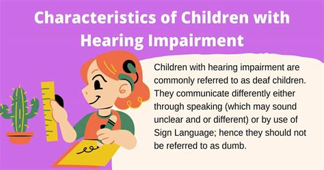 Characteristics of Children with Hearing Impairment - B.Ed Notes and study material