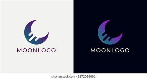 Crescent Moon Logo Design Abstract Style Stock Vector (Royalty Free ...