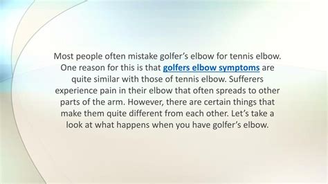 PPT - What Are the Common Symptoms of Golfer’s Elbow? PowerPoint ...