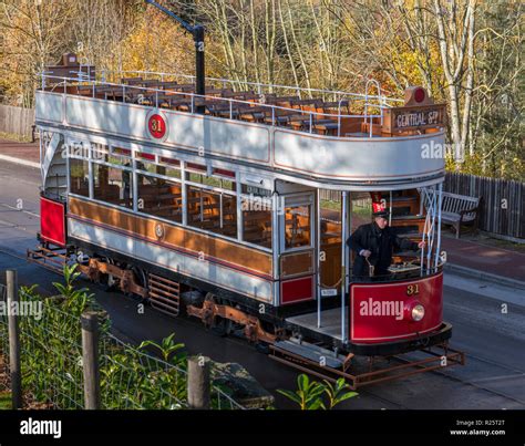 Historic tram at Beamish Open Air Museum, Beamish, County Durham ...