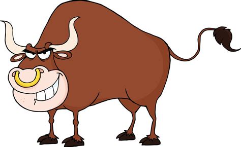 Funny Cartoon Bull drawing free image download