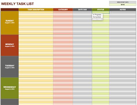 Daily To Do List Template Excel Task Spreadsheet Template Task Spreadsheet Spreadsheet Templates ...