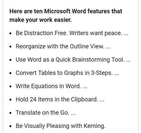 what are the features of Microsoft word - Brainly.in