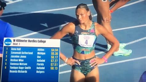 Anna Hall with hot performance in 400m Hurdles at Florida Relays, just shy of breaking track ...