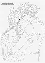 Anime Coloring Pages Couples  And Drawing sketch template