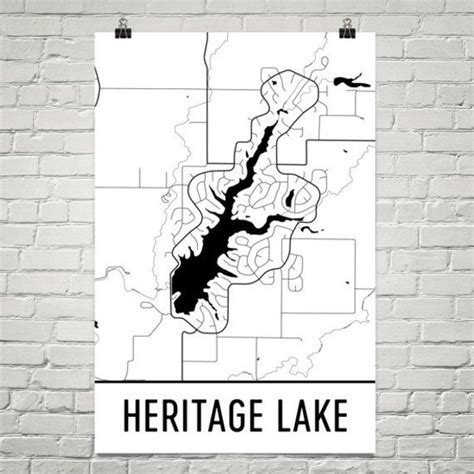 Heritage Lake Indiana Heritage Lake IN Heritage Lake Map - Etsy | Lake ...