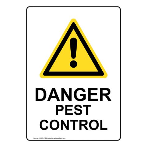 Portrait Danger Pest Control Sign With Symbol NHEP-27294