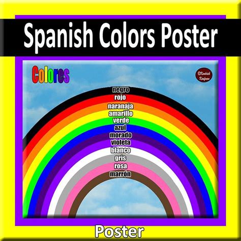 Spanish Colors Rainbow Poster | Learn portuguese, Spanish colors, Portuguese lessons