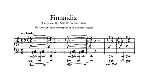 Jean Sibelius - Finlandia (piano version) (score video) - YouTube