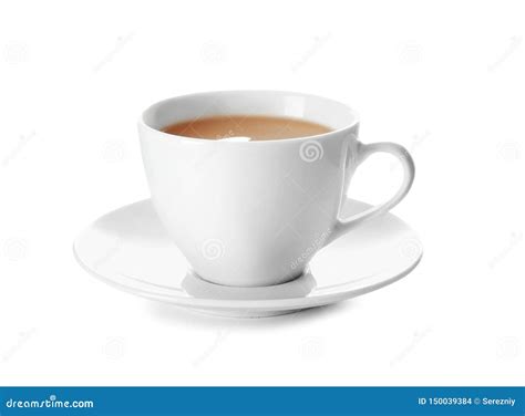 Cup of Tea with Milk on White Background Stock Photo - Image of english, beverage: 150039384