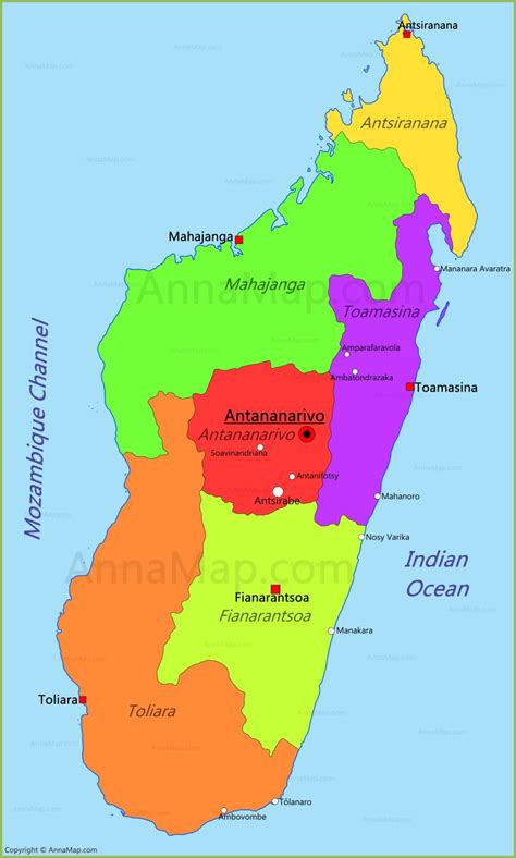 Madagascar Map | Map of Madagascar - AnnaMap.com