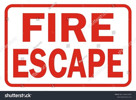 Fire Escape Sign Safety Sign Stock Vector (Royalty Free) 2189123997 ...