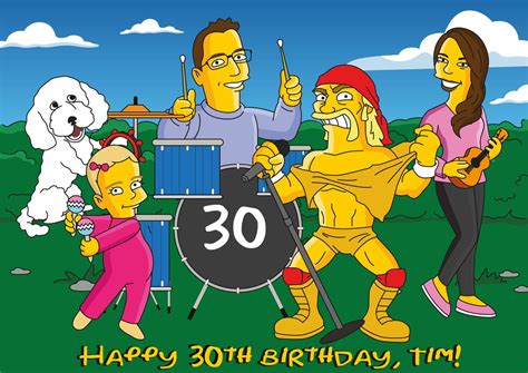 30th birthday for her Cartoon Style Portrait / 30th birthday | Etsy