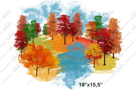 Autumn Forest Watercolor Fall Landscape Graphic by nikola · Creative ...