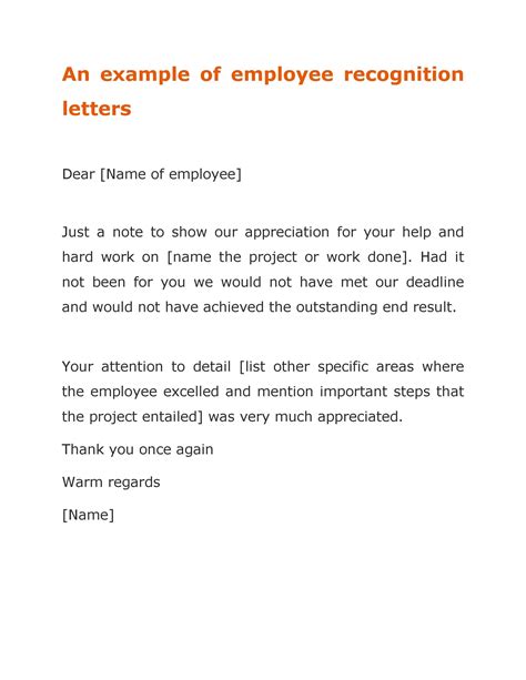 49 Printable Employee Recognition Letters (100% FREE) ᐅ TemplateLab