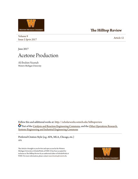 (PDF) Acetone Production