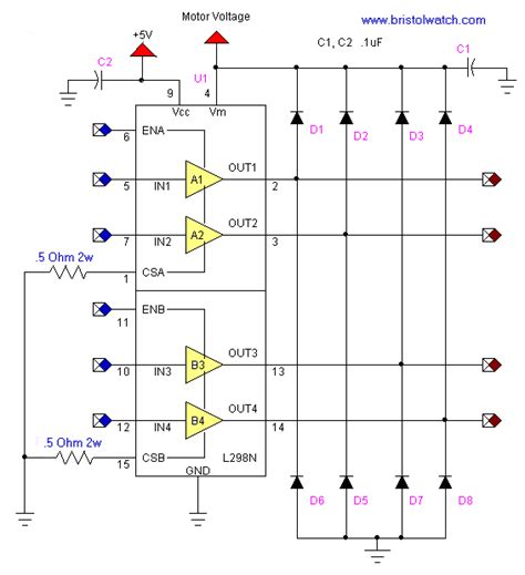 L298 H Bridge Circuit Diagram