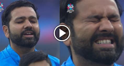 Rohit Sharma gets emotional during the National Anthem, tears flowing ...