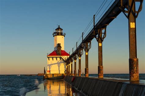 Michigan City Lighthouse stock photo. Image of landmark - 167421180