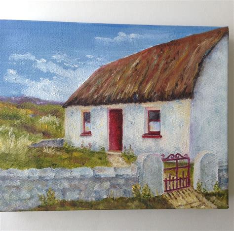 Original Art Original Oil of Irish Cottage Small Format Art Irish Art Ireland Cottage Original ...