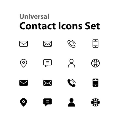 Premium Vector | Universal Contact Icons Set