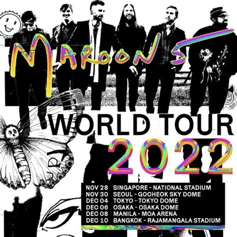 Maroon 5 announce Asia dates to 2022 World Tour