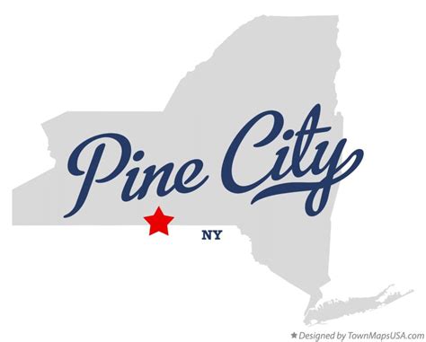 Map of Pine City, NY, New York