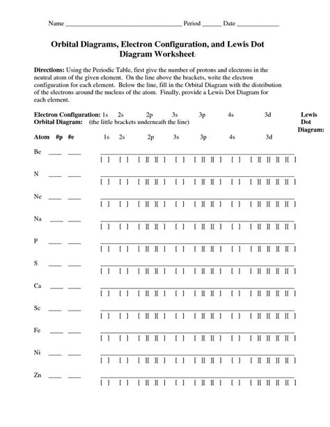 Orbital Diagram Practice Worksheet With Answers