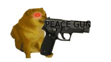 Chubby Dog Peace Gun GIF | GIFDB.com