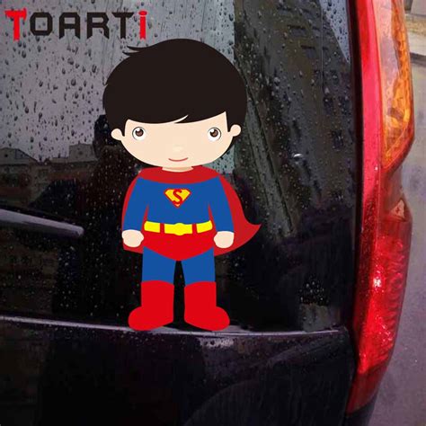 Little Super Heroes Car Sticker Superhero Batman Funny Cartoon Car Styling Motorcycle Car Decals ...