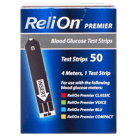 ReliOn Premier Blood Glucose Test Strips, 50 Count - Walmart.com