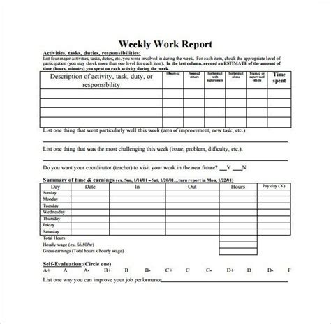 a work report is shown in this document