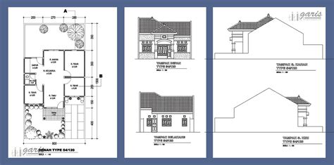 Denah Rumah Type 120 1 Lantai - Modern Minimalis