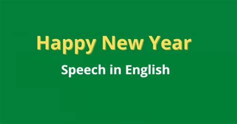 Best New Year Speech in English : English speech on the topic of New ...