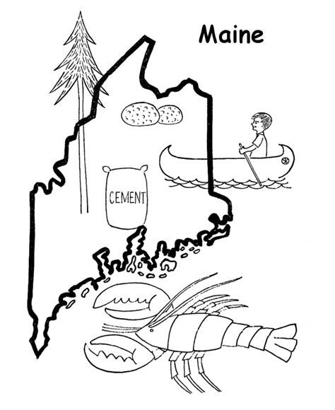 Maine State Flag Coloring Page Coloring Pages