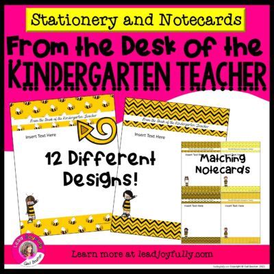 FROM THE DESK OF THE KINDERGARTEN TEACHER: Stationery with Matching ...