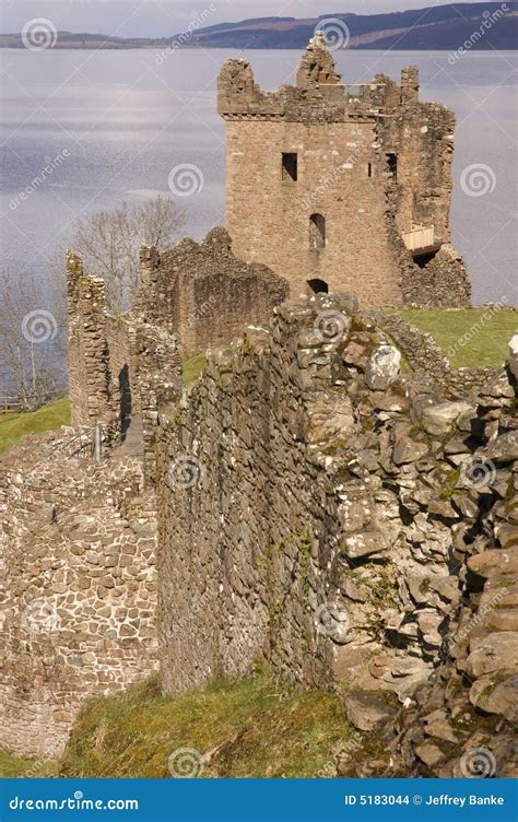 Ruins of Urquhart Castle at Loch Ness in Scotland Stock Photo - Image ...