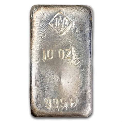 10 oz Silver Bar - Johnson Matthey (Vintage, Poured)