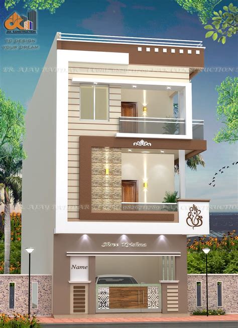 Three floor home design | Small house front design, Small house design ...