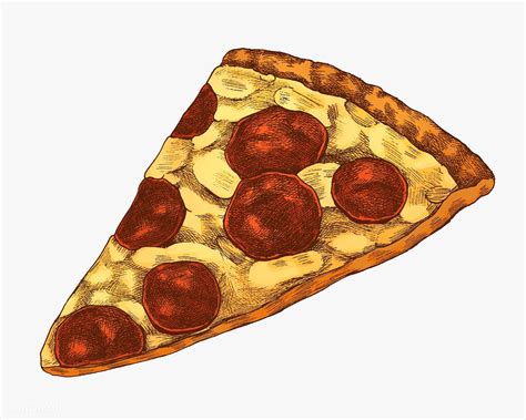 Hand drawn pepperoni pizza slice illustration | premium image by rawpixel.com / sasi | How to ...