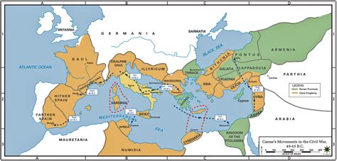 Greek & Roman Epics: Caesar's Movements in the Civil War