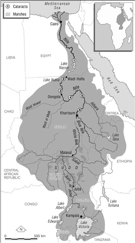 Map of Nile catchment and delta. | Download Scientific Diagram