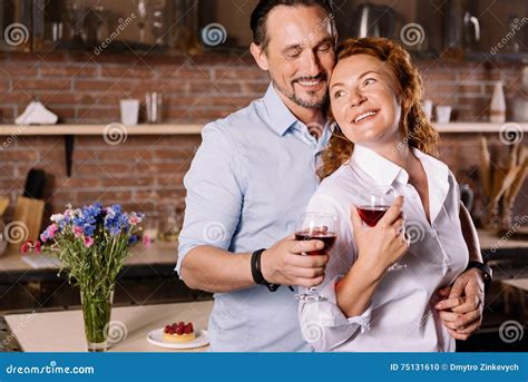 Man Hugging Woman from Behind Stock Photo - Image of flirt, romantic ...