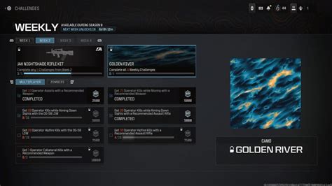 All Modern Warfare 3 Weekly Challenges: How to get Golden River camo ...