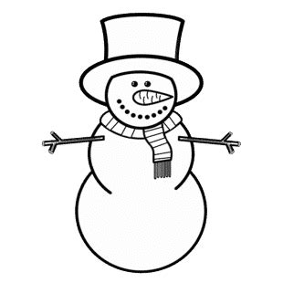 Free & Cute Snowman Clipart Black and White - Tulamama