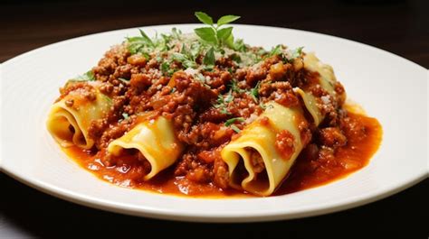 Premium AI Image | Pappardelle al cinghiale with game ragout with lasagne