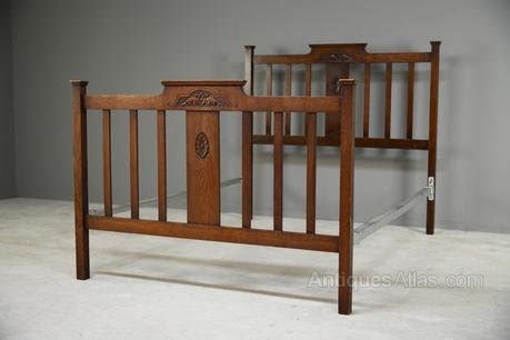 Antique Oak Double Bed Frame 4ft 6 - Antiques Atlas