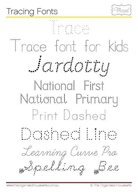 Free Tracing Font Web 12 Free Tracing Fonts Including Both Print And ...