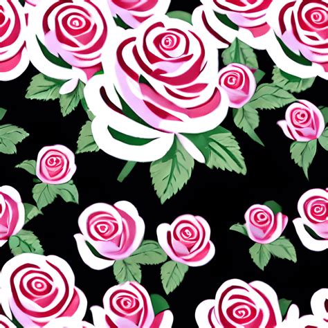 3D Rose Flowers Seamless Pattern White Background 4K Resolution ...