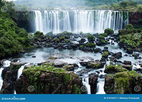 Iguassu Falls, the Largest Series of Waterfalls of the World, Located at the Brazilian and ...